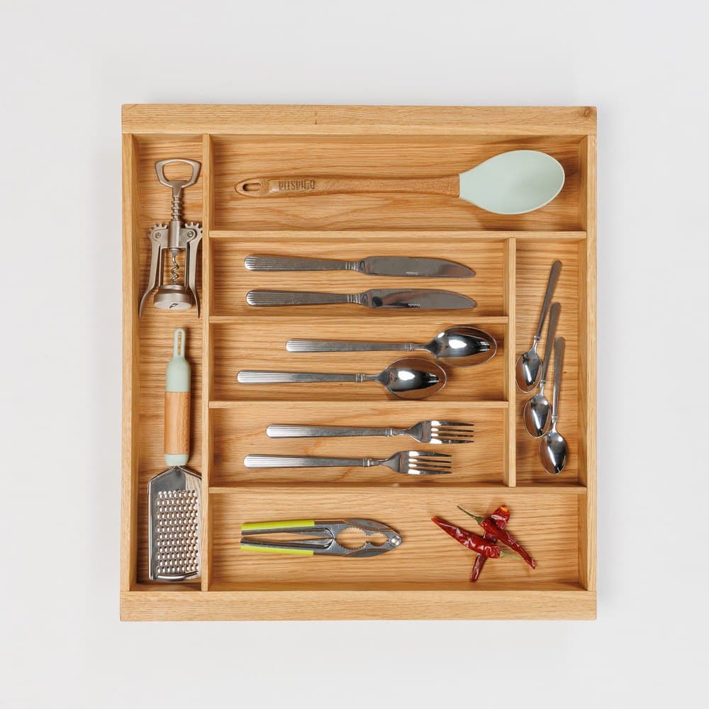 Лоток-органайзер для столовых приборов из дуба, 7 отделений, 51×47 (Blum Tandembox)