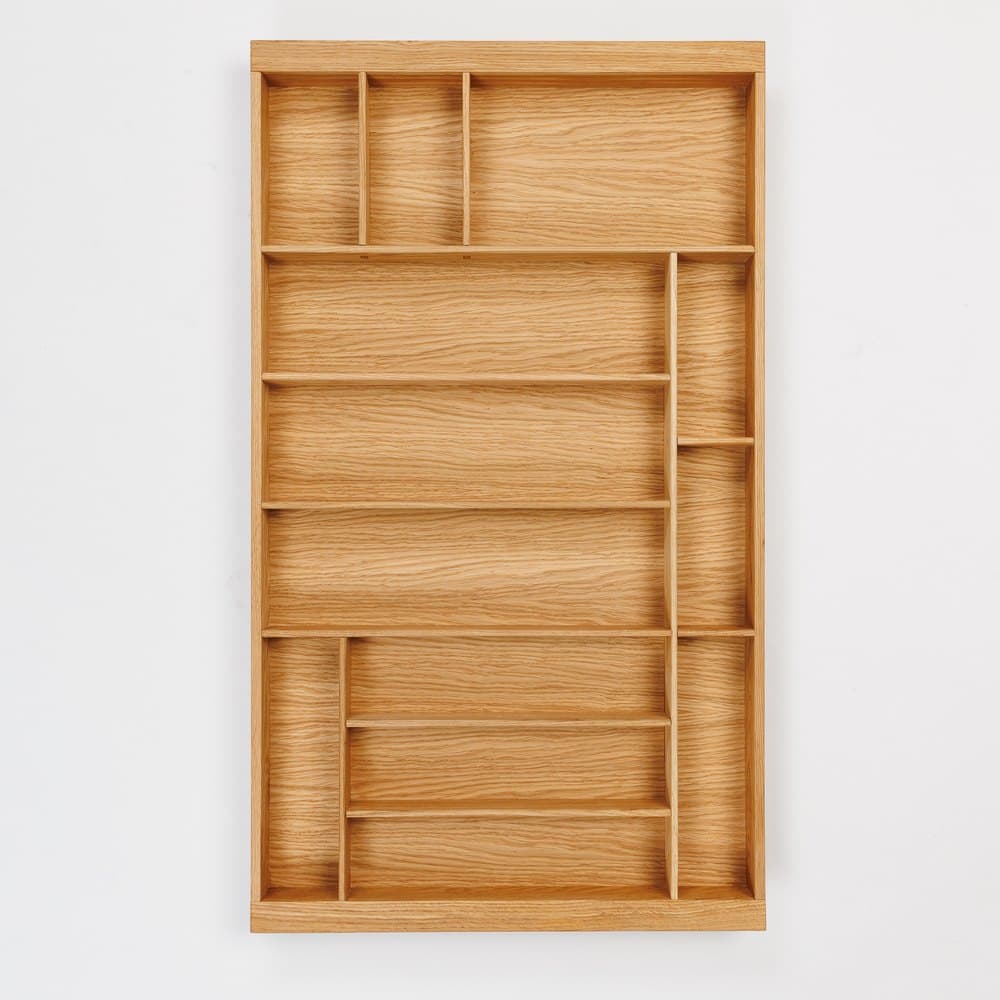 Лоток-органайзер для столовых приборов из дуба, 6 отделений, 81,2×47 (Blum Legrabox)