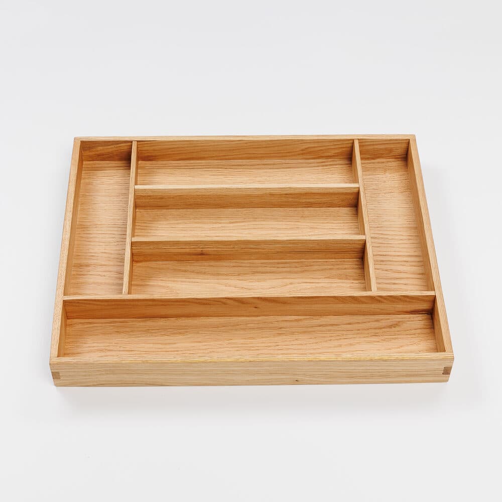 Лоток-органайзер для столовых приборов из дуба, 6 отделений, 37,2×47 (Blum Legrabox 500)